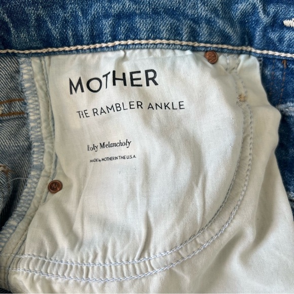 Mother Superior The Rambler Ankle Jeans - Distressed Medium Blue Wash - Size 26 - Picture 13 of 14